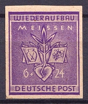 1945 6+24pf Meissen, Germany Local Post (Mi. 36 B, CV $390, MNH)