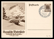 1936 'Winter Olympic Games', Propaganda Postcard, Third Reich Nazi Germany