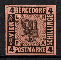 1861-67 4s Bergedorf, German States, Germany (Mi. 5 v, Sc. 5, Signed, CV $40)
