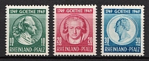 1949 Rhineland-Palatinate, French Zone of Occupation, Germany (Mi. 46 - 48, Full Set,  CV $40)
