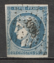 1849-50 France 25 C (CV $40, Canceled)