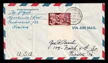 1952 (27 May) Saar, Germany, Cover from Neukirchen to Easton, Pennsylvania (United States) (Mi. 298, CV $1,300, Rare)