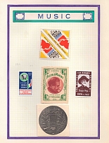 Music, Italy, Stock of Cinderellas, Non-Postal Stamps, Labels, Advertising, Charity, Propaganda (#708)