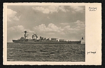 1935 Navy Week Card with photo and postmark of Cruiser Koln