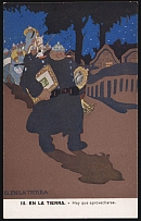 1914-18 'On the land-You have to take advantage' WWI European Caricature Propaganda Postcard, Europe
