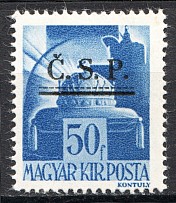 1945 Roznava Slovakia Ukraine CSP Local Overprint 50 Filler (MNH)