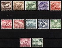 1943 Third Reich, Germany, Wagner (Mi. 831 - 842, Full Set, CV $30, MNH)