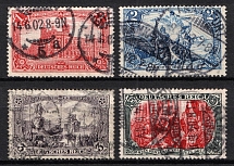 1902-04 German Empire, Germany (Mi. 78 A b - 81 A b, Full Set, Canceled, CV $240)