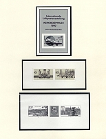 1980-82 German Democratic Republic, Germany, Souvenir Sheets (Black Proofs, MNH)