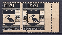 1946 Storkow Germany Local Post 12 Pf (Shifted Perforation, Print Error, MNH)
