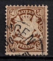 1878 50pf Bavaria, German States, Germany (Mi. 46, Sc. 45, CV $50, Canceled)
