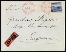 1939 (15 Mar) Carpatho-Ukraine, Expres Cover from Khust to Ruzomberok (Czechoslovakia) franked with 3k