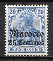 1905 25c on 20pf German Offices in Morocco, Germany (Mi. 24, MNH, CV $80)