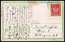 1917 (27 Jul) World War I Military Propaganda Postcard to Vienna (Austria) franked with 10h