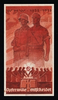 1935-1936 ‘Willingness to Sacrifice Decides’, Propaganda Label, Third Reich Nazi Germany