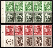 1939 Third Reich, Germany, Se-tenants, Zusammendrucke, Blocks (Mi. H-Bl. 113 B, 114 B, Margins, CV $70)