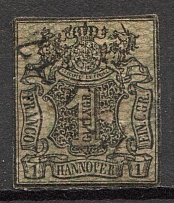 1856-57 Hanover Germany 1 Gr (Canceled)