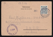 1946 (27 Jun) Germany, Civilian Internment Camp, DP Camp, Displaced Persons Camp, Military Censorship Postcard from Braunschweig to B. A. O. R. (Mi. 920)