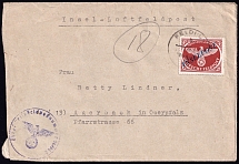 1944 Military Mail 'INSELPOST', Germany, Cover Vienna, Air Force Post Office, Auerbach (UNPRINTED 'I', Print Error, Mi. 10 B b I)