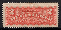 1875-92 2c Canada, Registration Stamp (SG R1, CV $85)