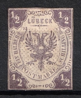 1862 1/2s Lubek, German States, Germany (Mi. 6, CV $70)