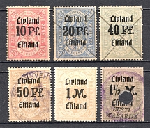 Livonia Baltic Fiscal Revenue Group of Stamps (Cancelled)
