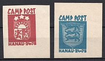 1947 Hanau, Baltic DP Camp, Displaced Persons Camp (Wilhelm 1 - 2, Forgeries, Bogus, Corned Margins, Full Set, MNH)