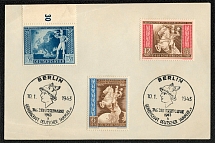 1943 Berlin postcard with Special postmark Day of Stamps