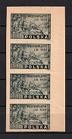 1945 Poland (Mi. 407U, IMPERFORATE, Strip, Full Set, CV $260, MNH)