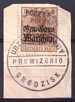 1918 3pf Grodzisk Local Issue, Poland (Readable Postmark)