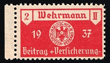 1937 Wehrmann Contribution + Insurance Rare Revenue, Propaganda, Third Reich Nazi Germany