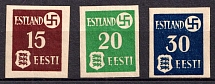 1941 Estonia, German Occupation, Germany (Mi. 1 y U, 2 y U, 3 y a U, Signed, CV $590, MNH)