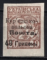 1920 40г on 20ш Courier-Field Mail, Ukraine (Kr. 12, Type I, Signed, CV $250)