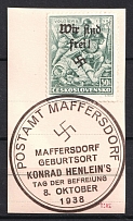 1938 50h Occupation of Reichenberg - Maffersdorf Sudetenland, Germany (Mi. 132, Signed, MAFFERSDORF Postmark, CV $50)