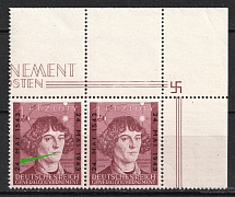 1943 General Government, Germany, Pair (Mi. 104 II, 104, MISSED Dot after '24', Print Error, CV $30, MNH)