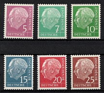 1954-1961 German Federal Republic, Germany (Mi. 179 y - 186 y, Full Set, CV $50, MNH)