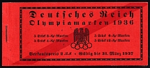 1936 Booklet with stamps of Third Reich, Germany in Excellent Condition (Mi. MH 42.2, CV $1,300)