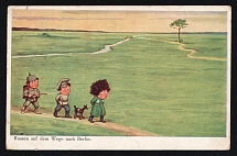 1914-18 'Russians on the way to Berlin' WWI European Caricature Propaganda Postcard, Europe