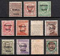 1918-19 Julian March (Venezia Giulia), Italy, Italian Occupation, Provisional Issue (Mi. 19 - 29, Signed, Full Set, CV $130)
