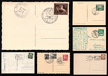 Hitler, Third Reich, Austria, Germany, Swastika, Photo Postcards with Rare Commemorative Postmarks