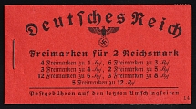 1940-41 Complete Booklet with stamps of Third Reich, Germany, Excellent Condition (Mi. MH 39.4, CV $260)