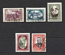 1932 Latvia (Imperforated, Full Set, Canceled, CV $40)