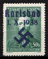 1938 50h Occupation of Karlsbad Sudetenland, Germany (Mi. 57, Signed, CV $130)