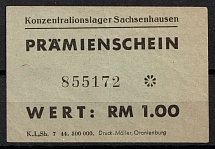 Sachsenhausen Concentration Camp, Bonus Voucher, Germany Third Reich Nazi Revenue