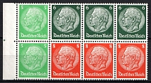 1937-39 Third Reich, Germany, Se-tenant, Zusammendrucke, Block (Mi. H-Bl. 92 B, CV $60, MNH)