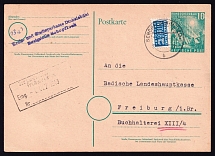 1949 Federal Republic of Germany, Germany Postсard, Schopfloch - Freiburg