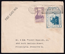 1957 1zl Chelm UDK, German Occupation of Ukraine, Germany, Philadelphia, United States, Cover, First Class Mail