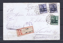 1918 Germany occupation of Poland registered censorship cover to Neustadt