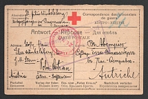 1914-17 Samara Censorship, WWI Censored POW postcard from Buguruslan to Austria with violet boxed censor handstamp 'Opened by censor 59' and Vienna cs