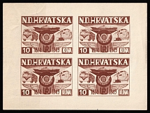 1949 10k Croatia Independent State (NDH), UPU 75th Anniversary, Exile Government, Croatia, Proof Sheet